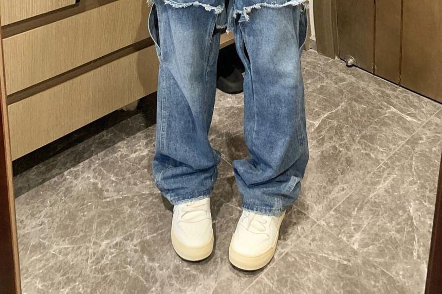 High Waist Studded Wide Leg Jeans Product Image