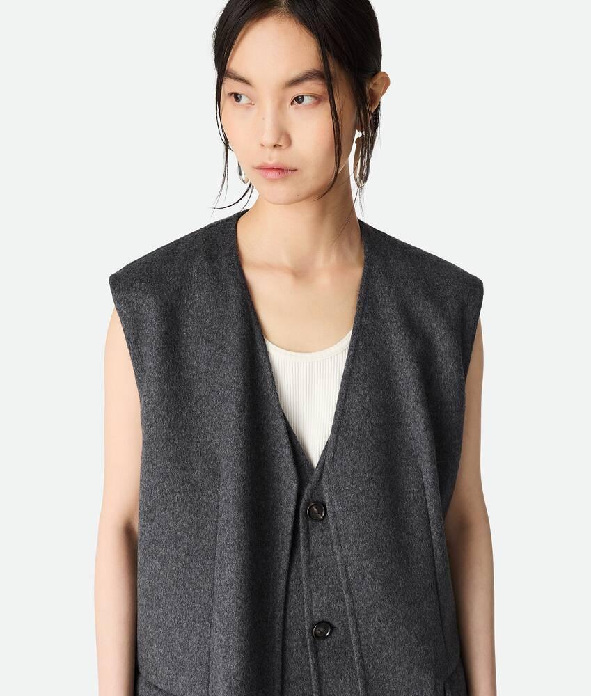 Women's Double Face Wool Gilet in Charcoal melange Product Image