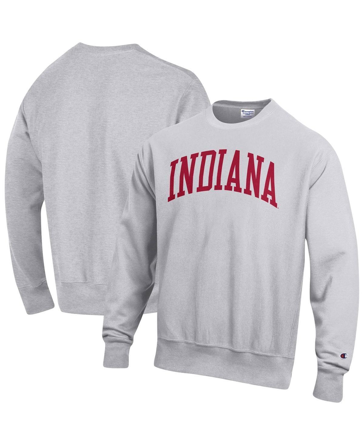 Men's Champion Ash Indiana Hoosiers Big & Tall Reverse Weave Fleece Crewneck Pullover Sweatshirt, Size: 2XB, Black Product Image