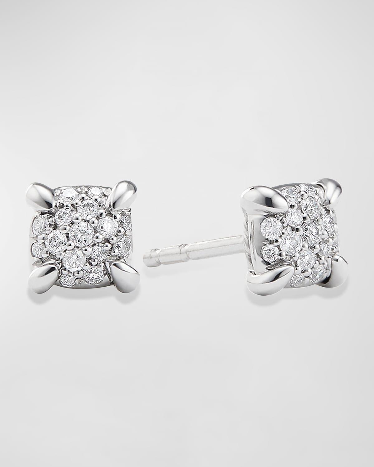 David Yurman 18K White Gold Precious Chatelaine Diamond Cluster Stud Earrings Product Image