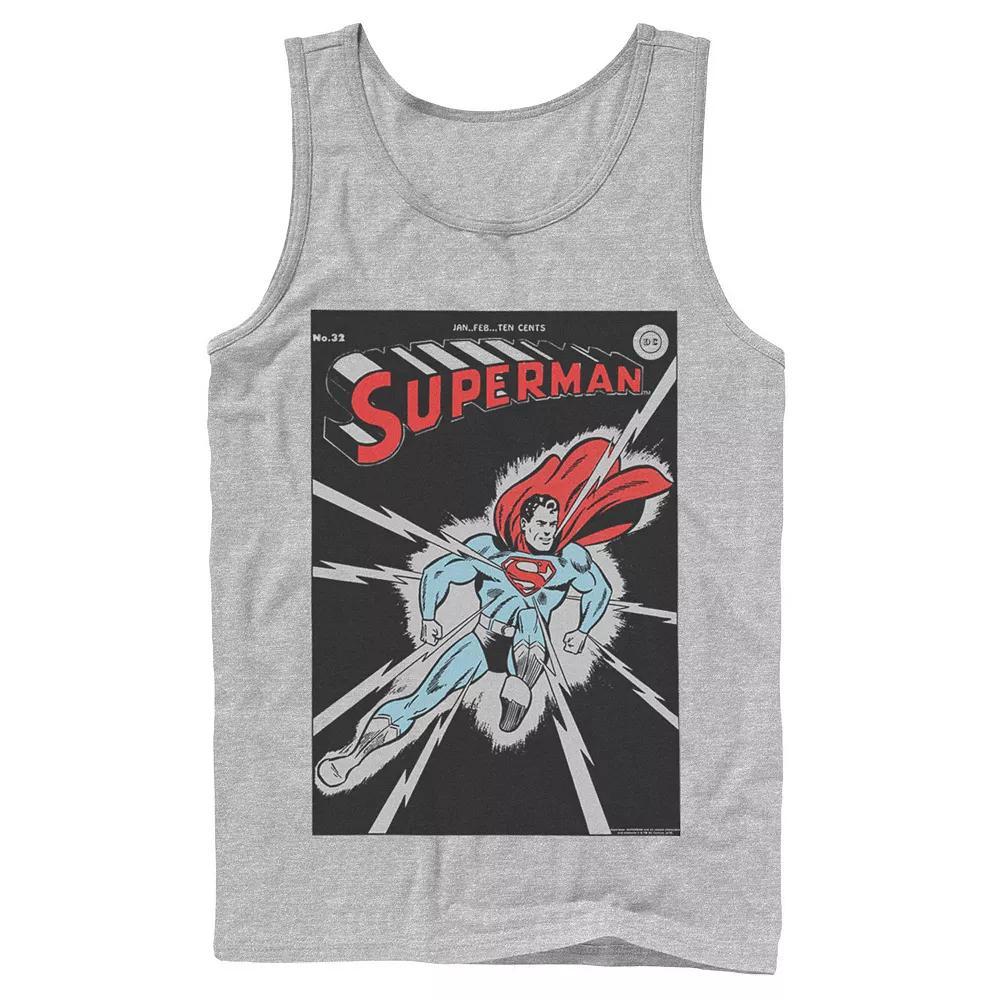 Men's DC Comics Superman No. 32 Comic Cover Poster Tank Top, Size: Large, White Product Image