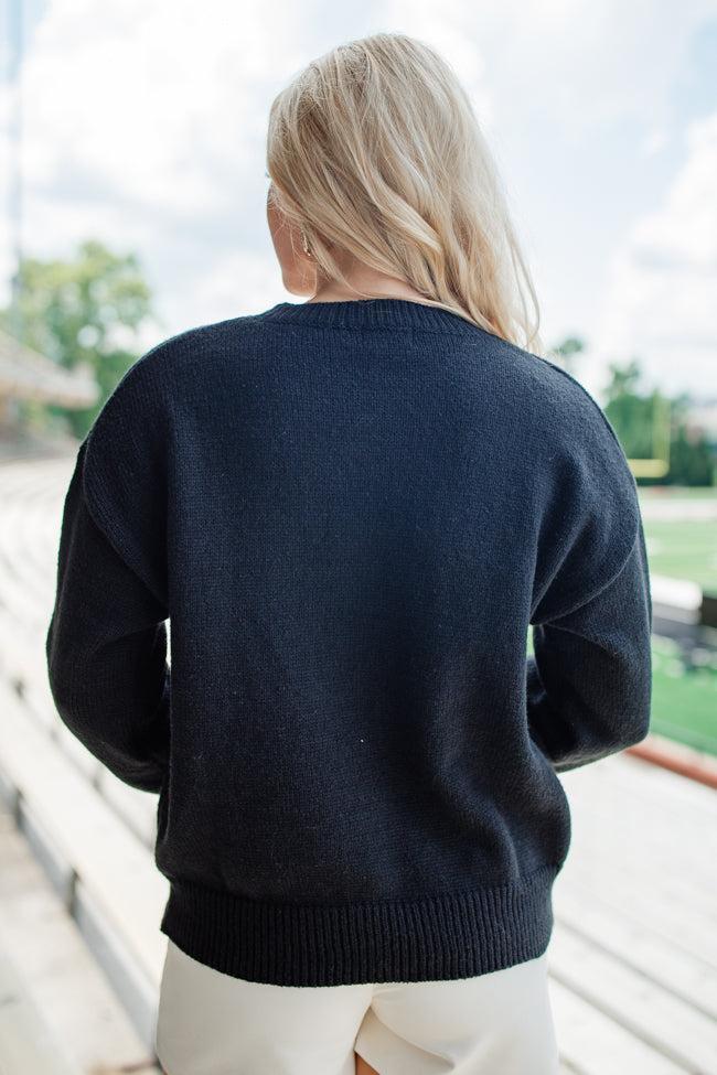 Pass It To Me Black Stitched Sweater FINAL SALE Product Image