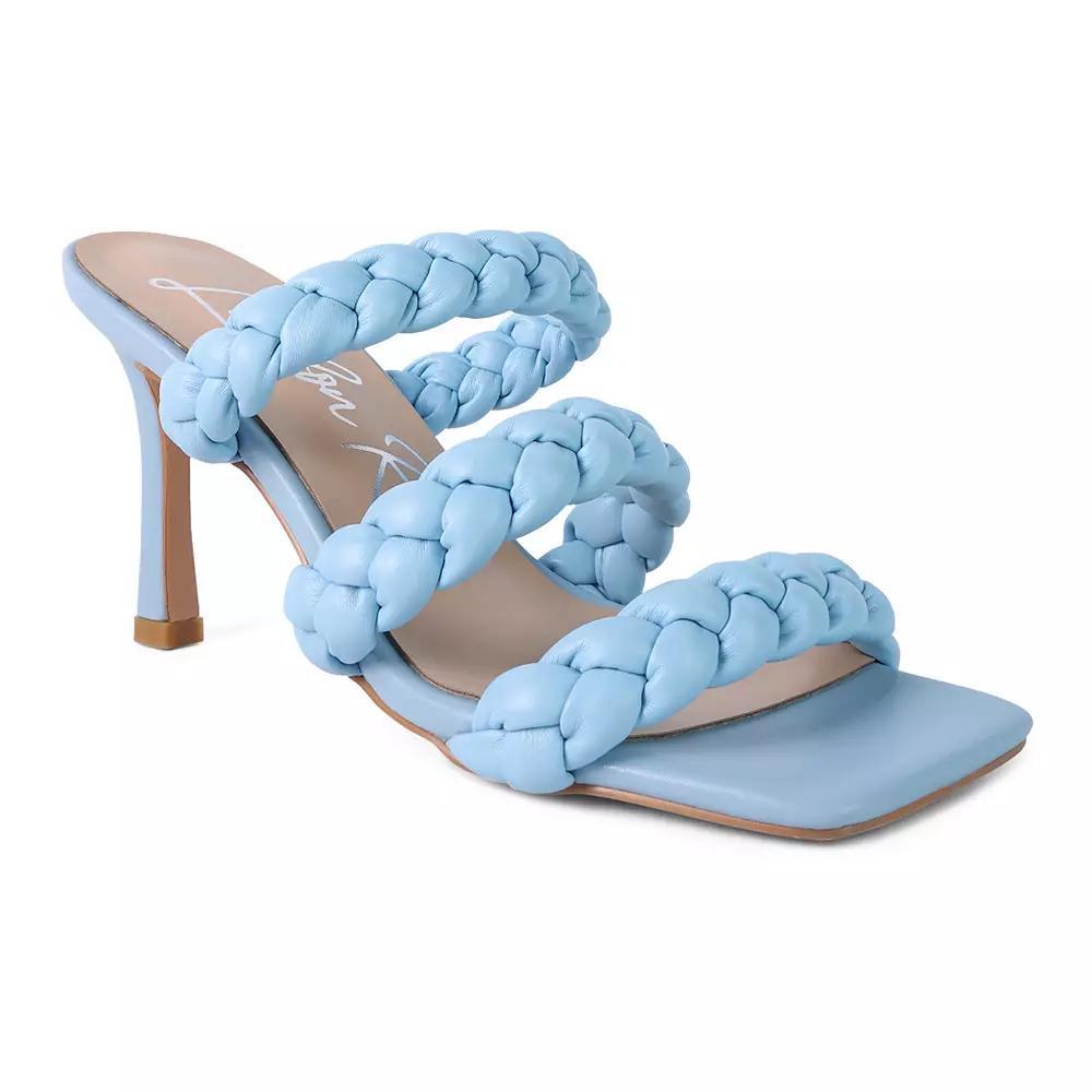London Rag High Bae Women's Pointed Heel Braided Sandals, Size: 7, Baby Blue Product Image
