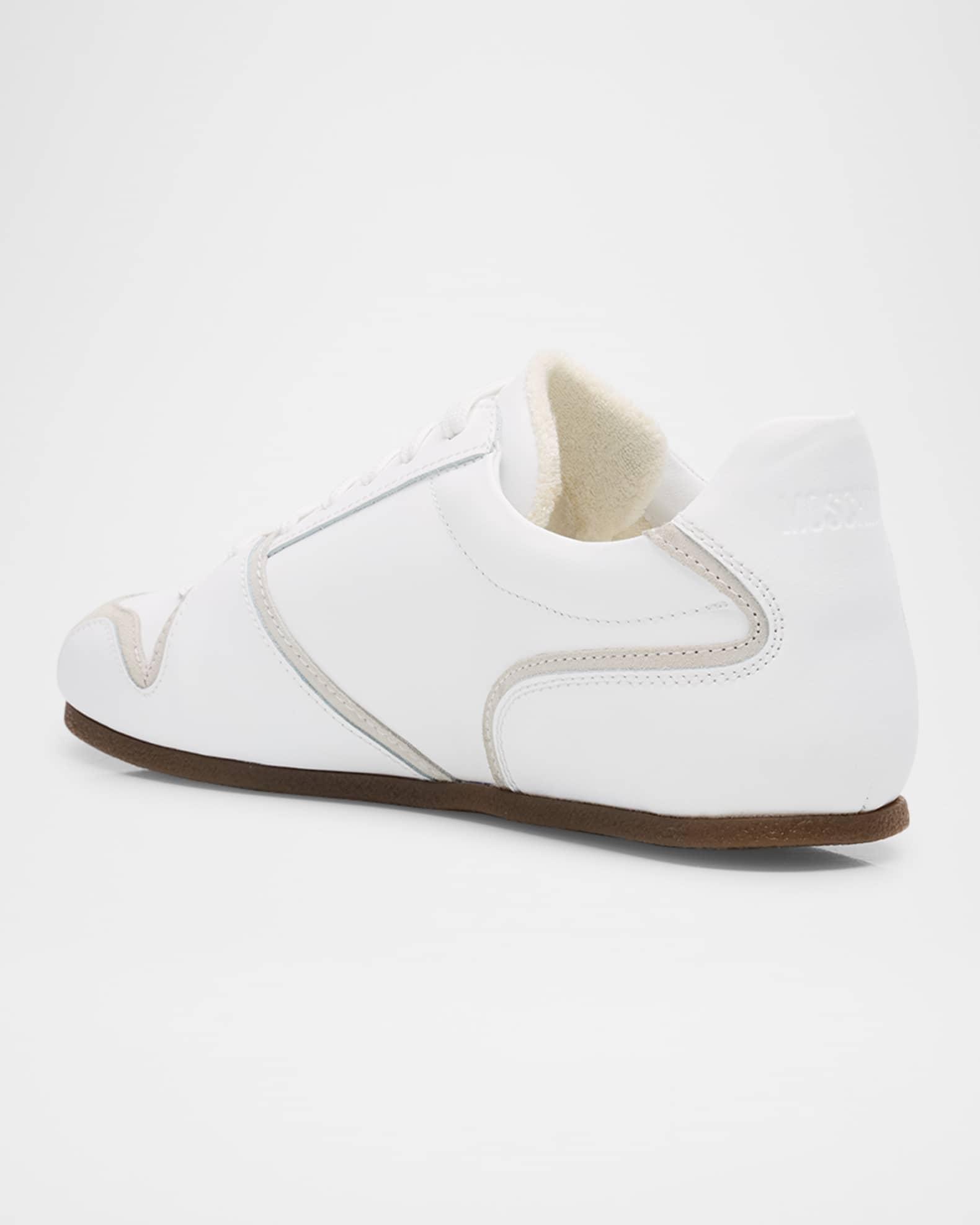 Men's Leather and Suede Low-Top Sneakers Product Image