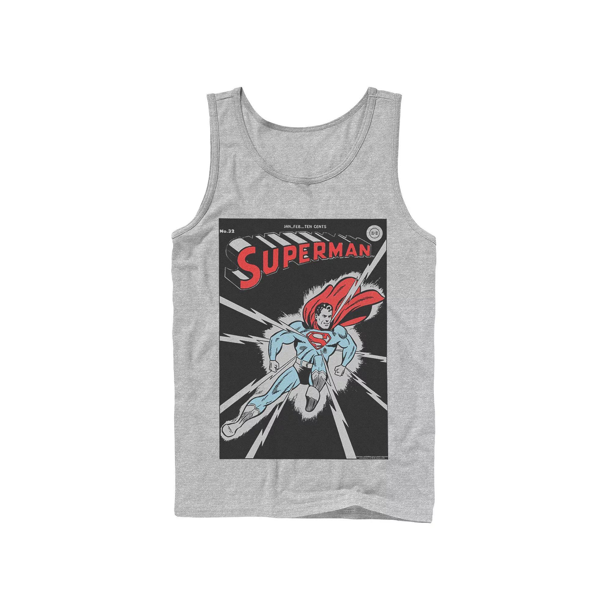 Men's DC Comics Superman No. 32 Comic Cover Poster Tank Top, Size: Large, White Product Image