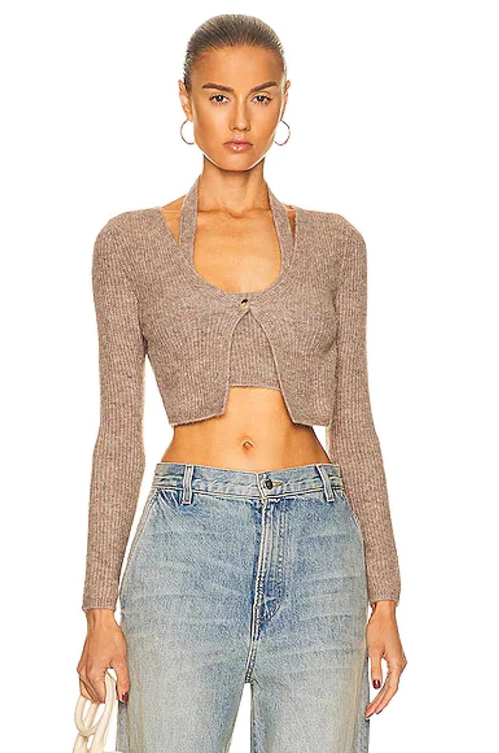 Twinset Long Sleeve Halter Cardigan Alexander Wang Product Image
