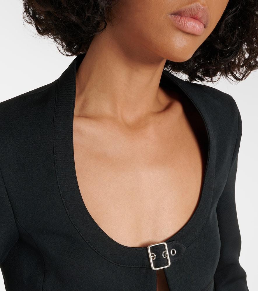 COURRÈGES Scoop-neck Cropped Jacket In Black Product Image