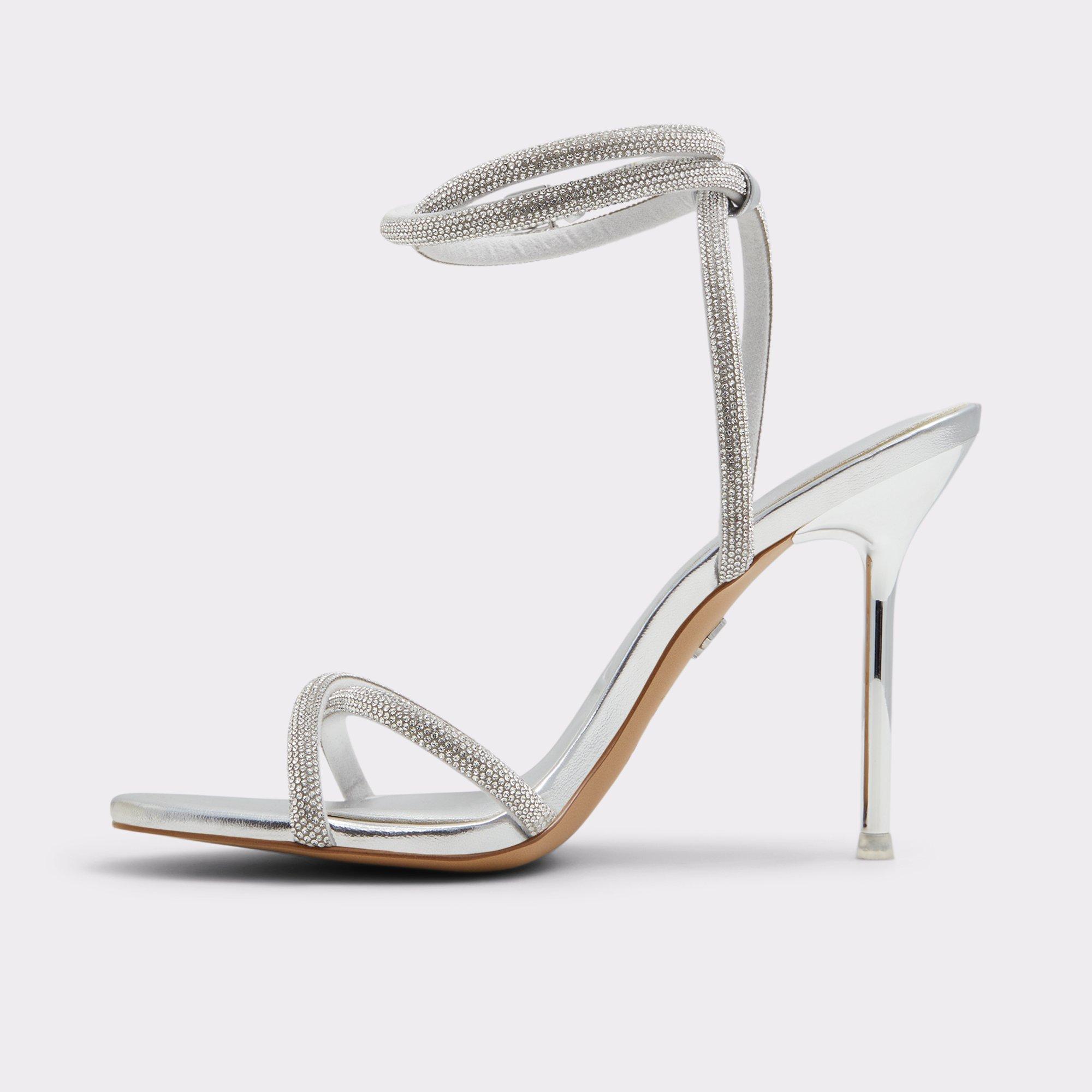 ALDO Manaelden - Women's Heeled Sandal Sandals - Silver, Size 6.5 Product Image