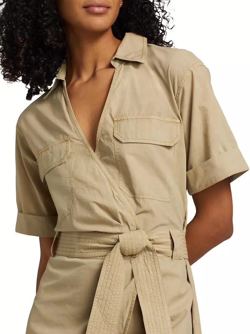 Natalie Twill Belted Wrap Minidress Product Image