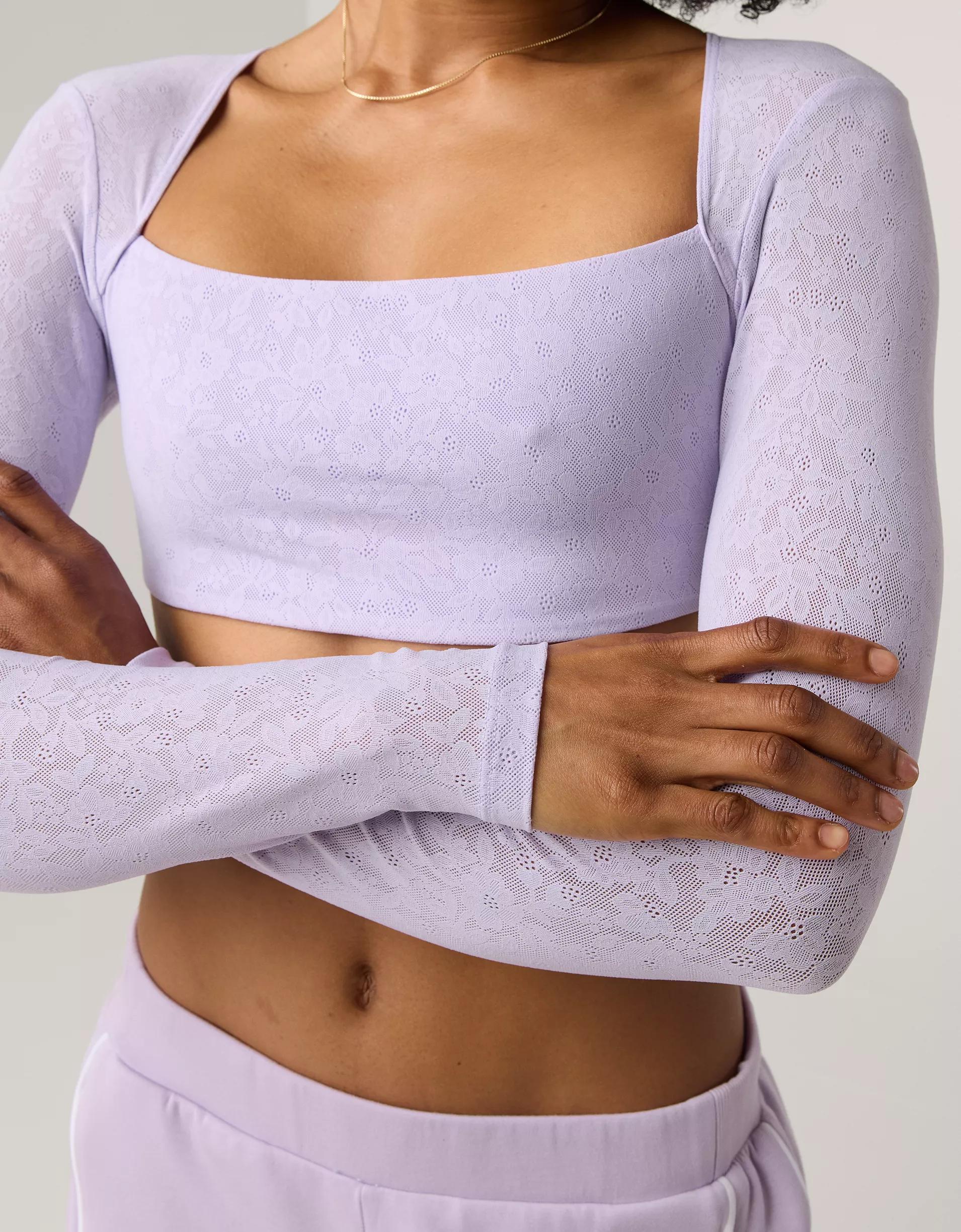 OFFLINE By Aerie Real Me Lace Long Sleeve Bra Top Product Image