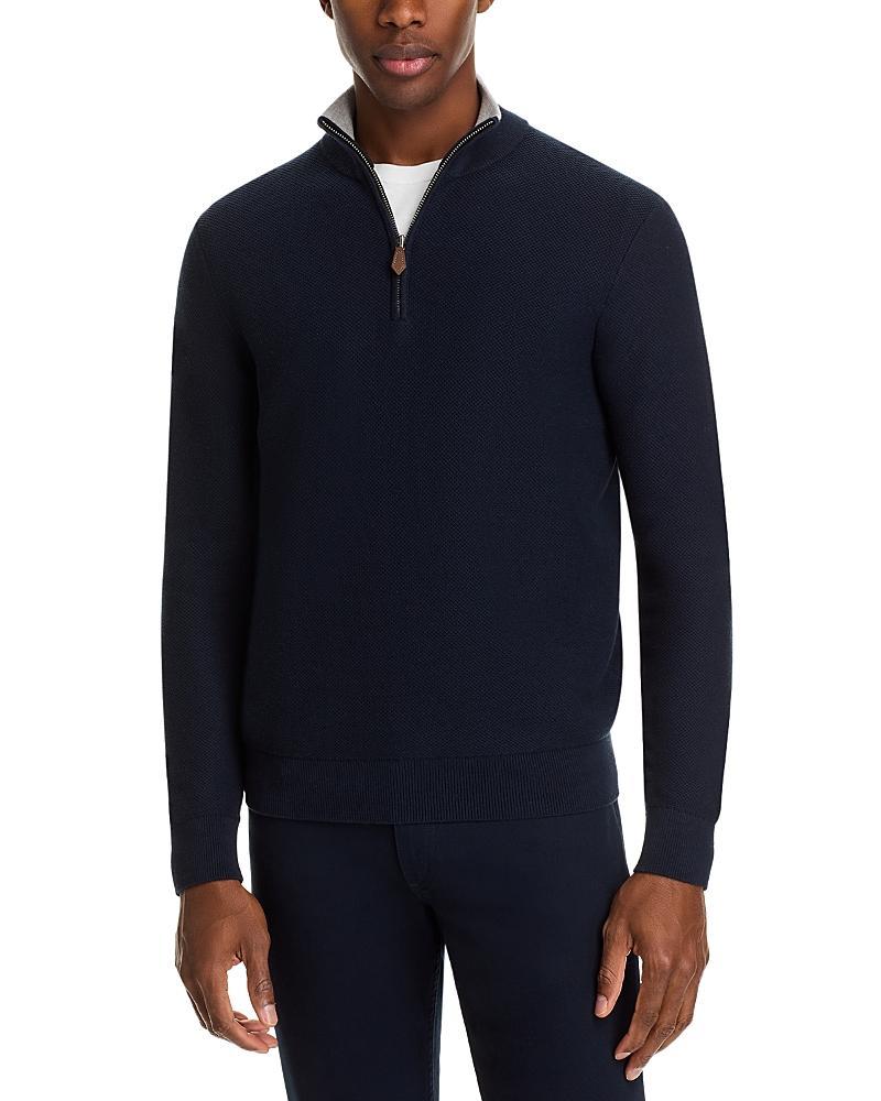 The Mens Store at Bloomingdales Birdseye Knit Quarter Zip Sweater - Exclusive Product Image