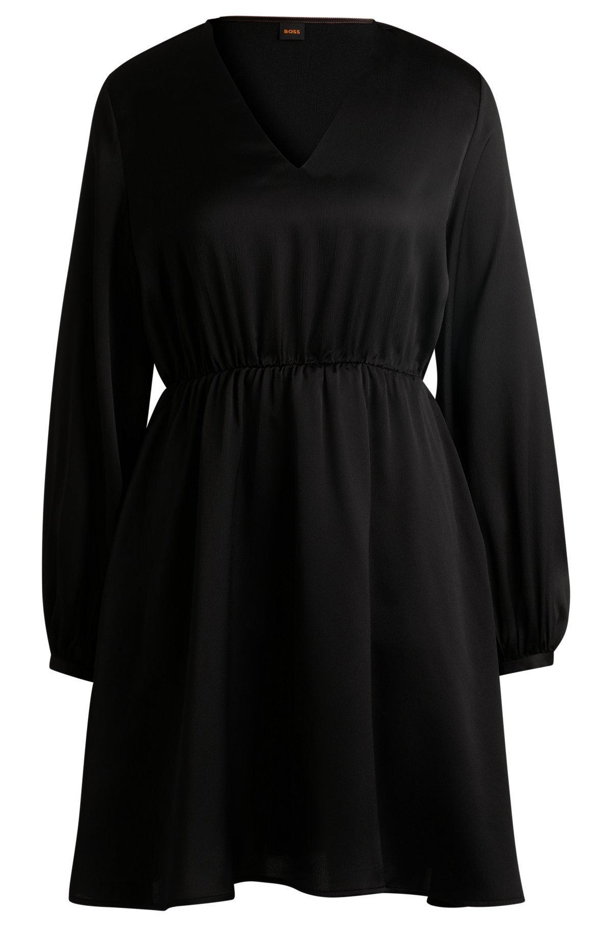 V-neck dress in hammered satin Product Image
