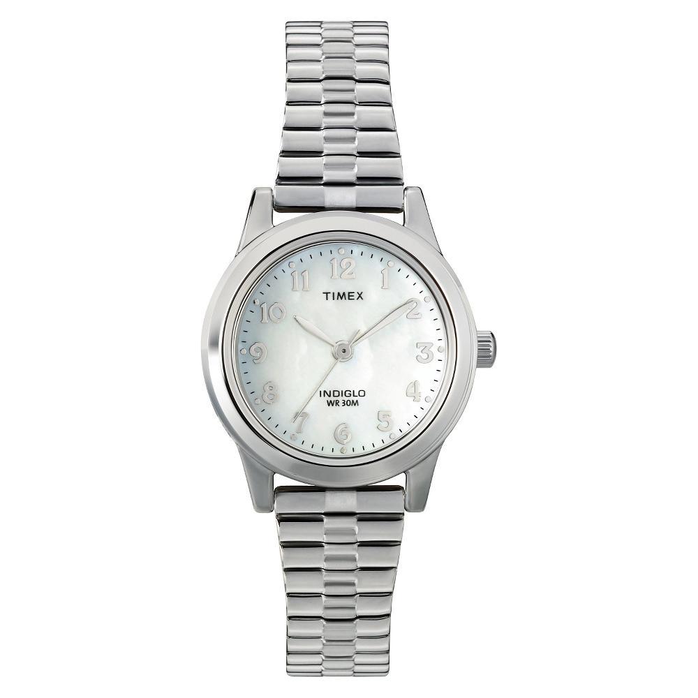 Women's Timex Indiglo Expansion Band Watch Mother of Pearl T2M826JT Product Image