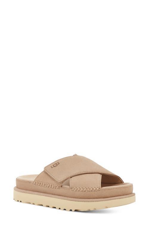 UGG Goldenstar Cross Slide Suede Platform Sandals Product Image