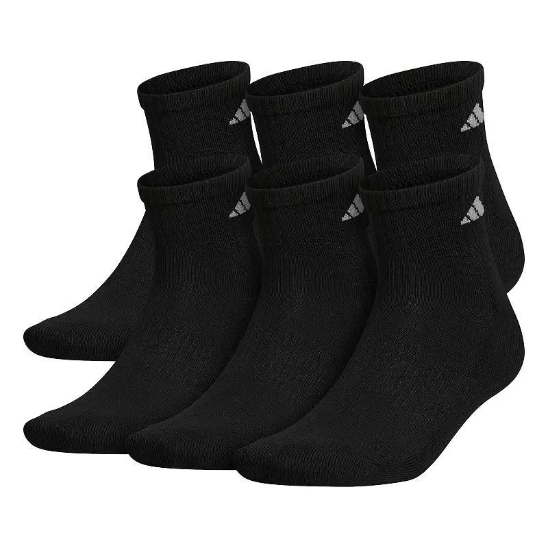 Men's adidas 6-pack Athletic Cushioned Quarter Socks, Size: 8-12, Medium Gray Product Image