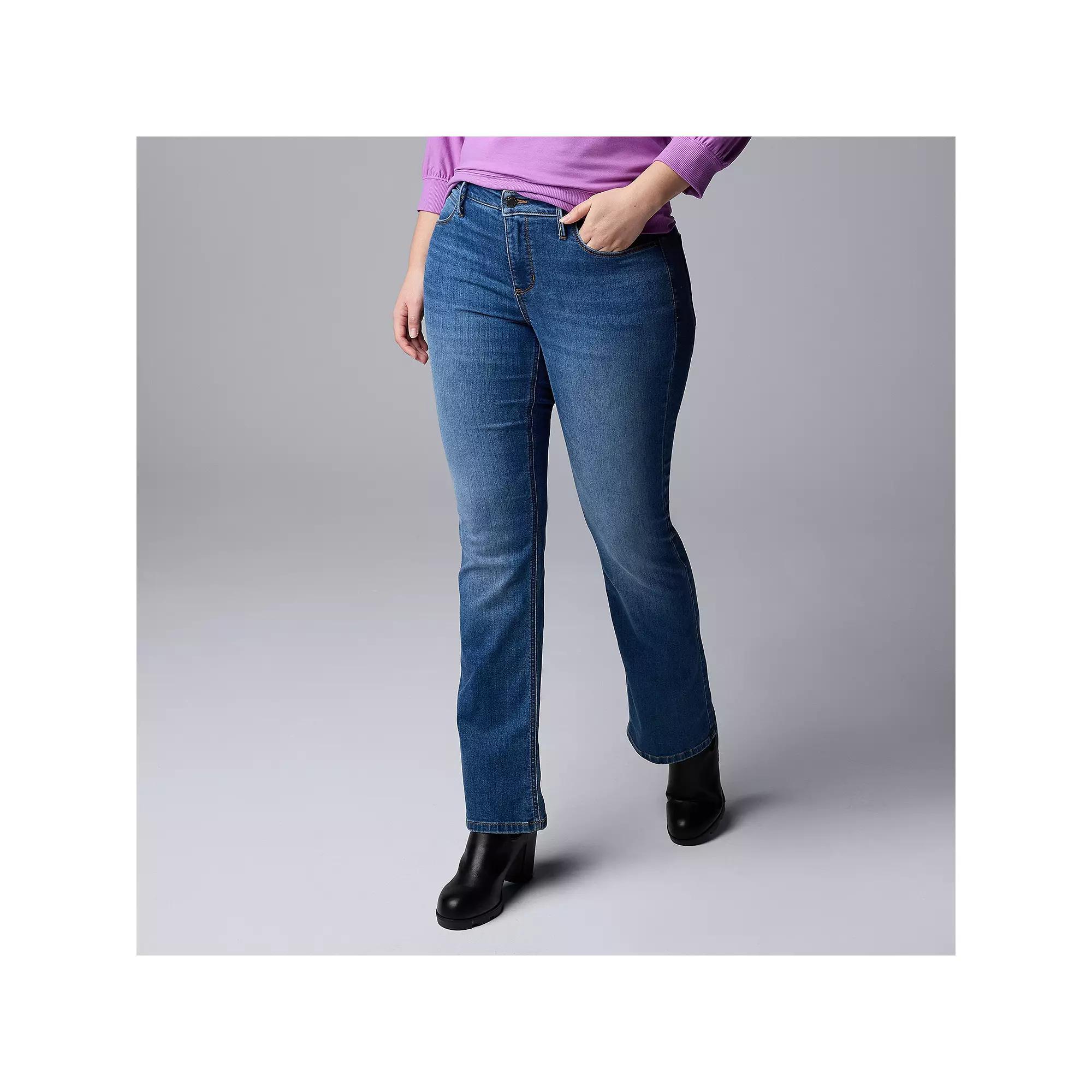 Women's Simply Vera Vera Wang Stretch Bootcut Jeans, Size: 16, Blue Peyton Product Image