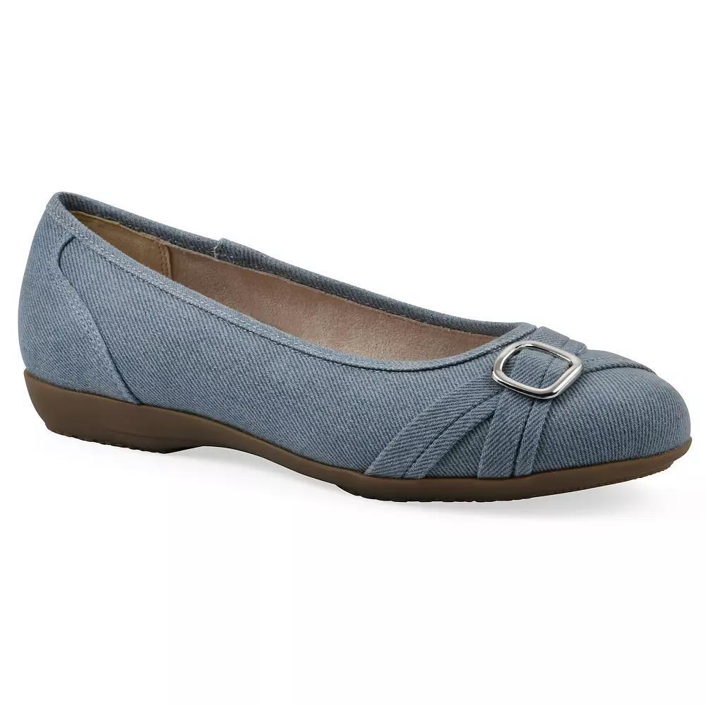 Cliffs by White Mountain Calming Women's Ballet Flats, Size: 7, Blue Blue Fabric Product Image