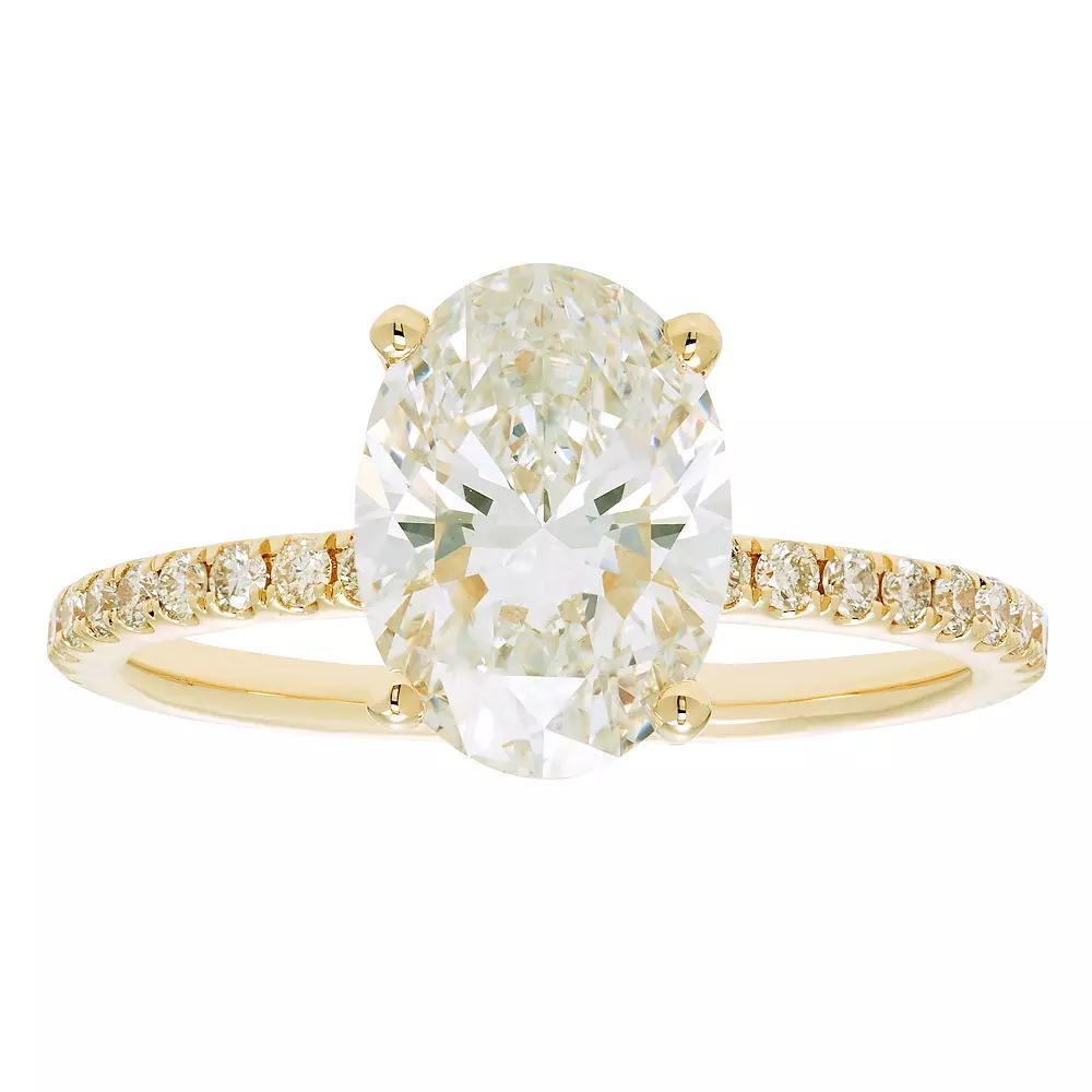 Evergreen Diamonds 14k Gold 2 3/8 Carat T.W. IGL Certified Oval Lab-Grown Diamond Hidden Halo Ring, Women's, Size: 6 Product Image