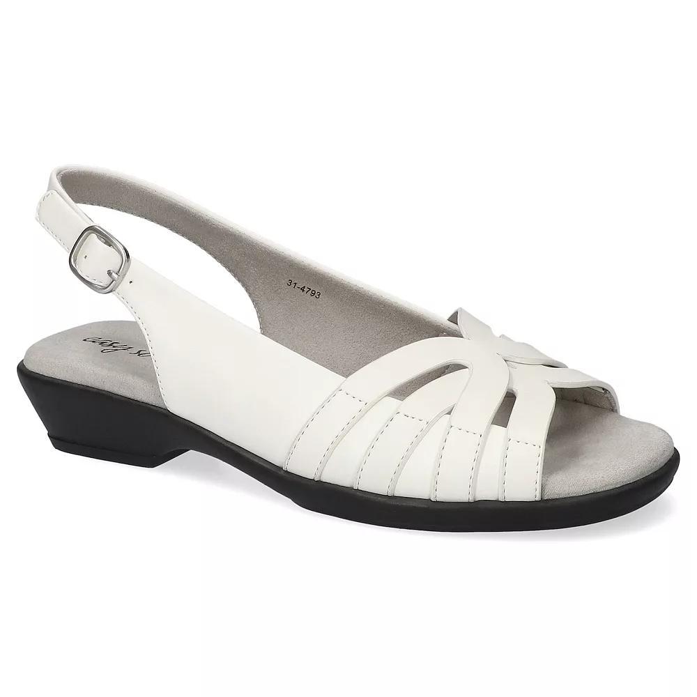 Easy Street Jovita Women's Comfort Slingback Sandals, Size: 6 XW, White Product Image