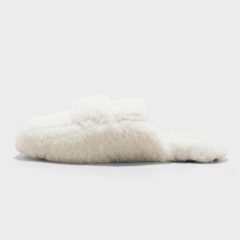 Womens Astoria Faux Fur Loafer Slippers - Auden Ivory 7 Product Image