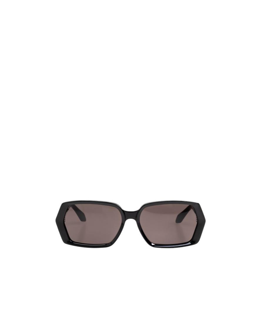 ALAÏA Logo Lettering Geometric Frame Sunglasses In Gray Product Image