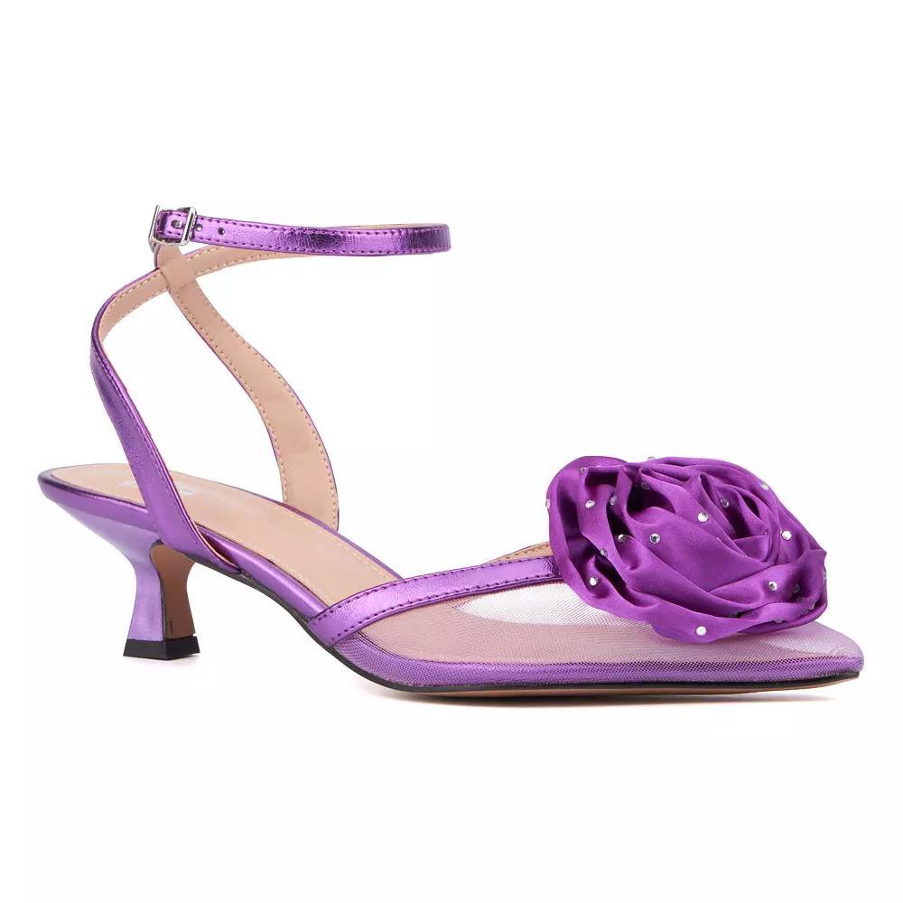 New York & Company® Violetta Women's Ankle Strap Kitten Heels, Size: 7, Purple Product Image