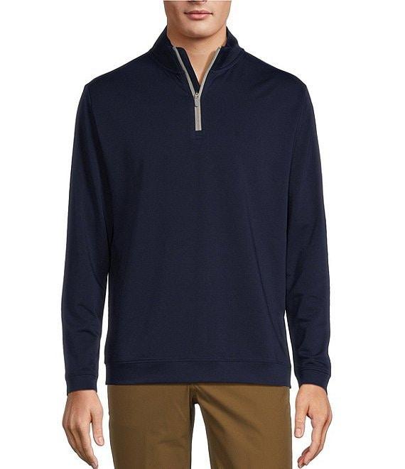 Roundtree & Yorke Performance Long Sleeve French Terry Solid Quarter Zip Pullover Product Image