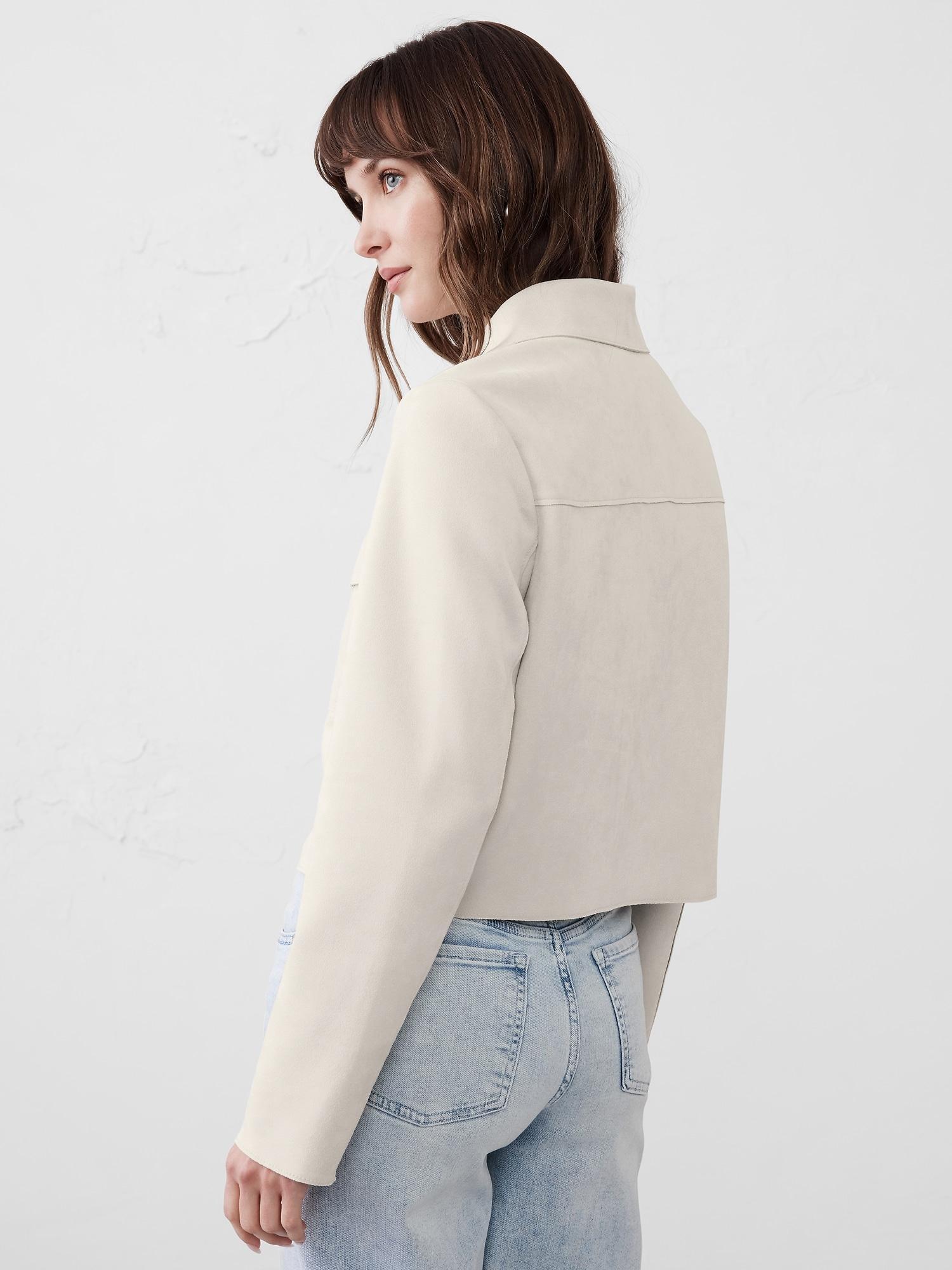 Vegan Suede Cropped Jacket Product Image