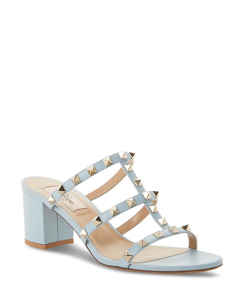 Rockstud Caged Block-Heel Slide Sandals Product Image
