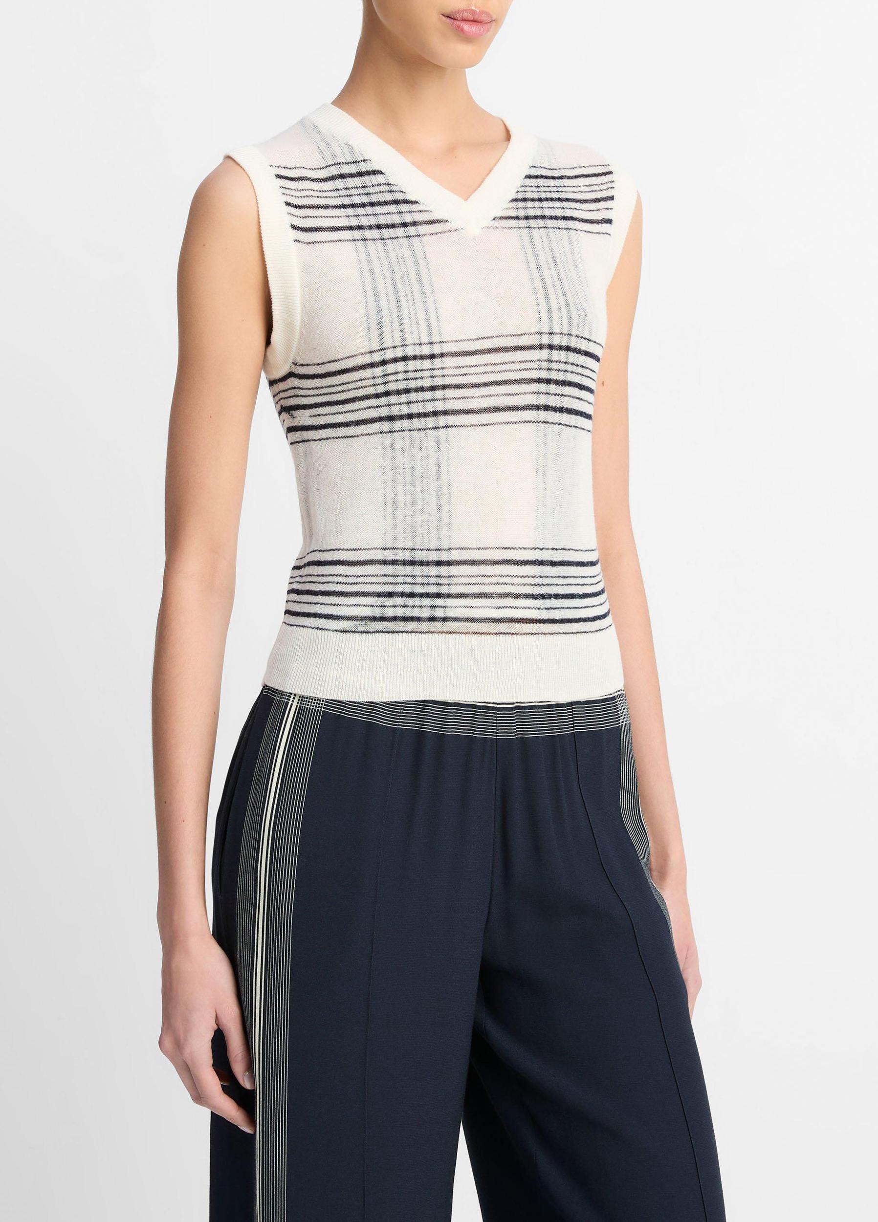 Featherweight Plaid Wool Sweater Vest Product Image