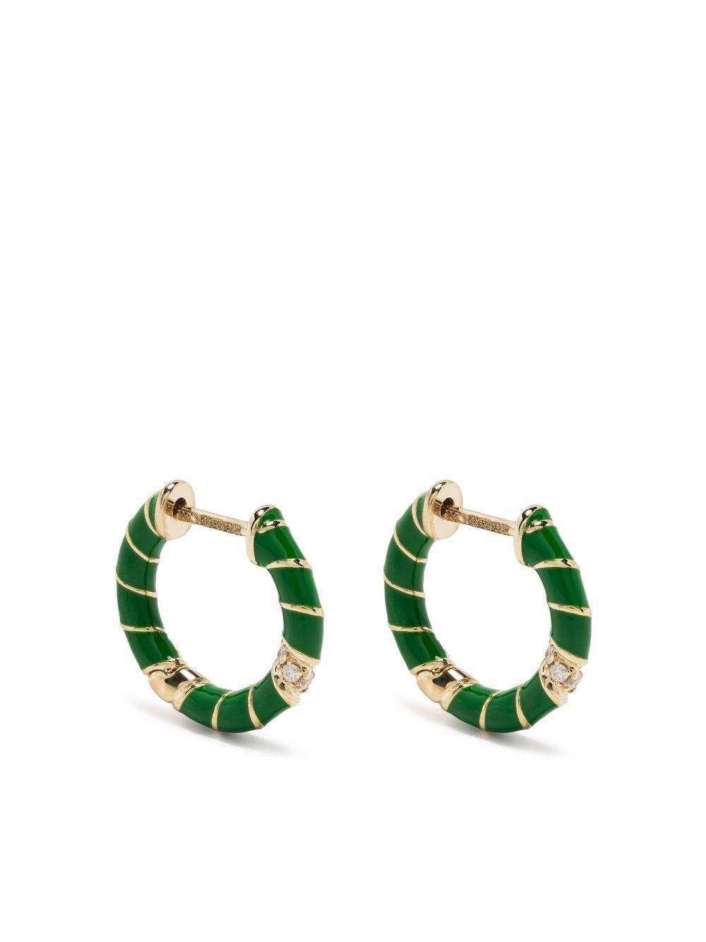 9kt yellow gold diamond and enamel earrings Product Image