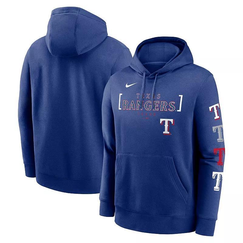Men's Nike Royal Texas Rangers Club Stack Pullover Hoodie, Size: 2XL, Blue Product Image