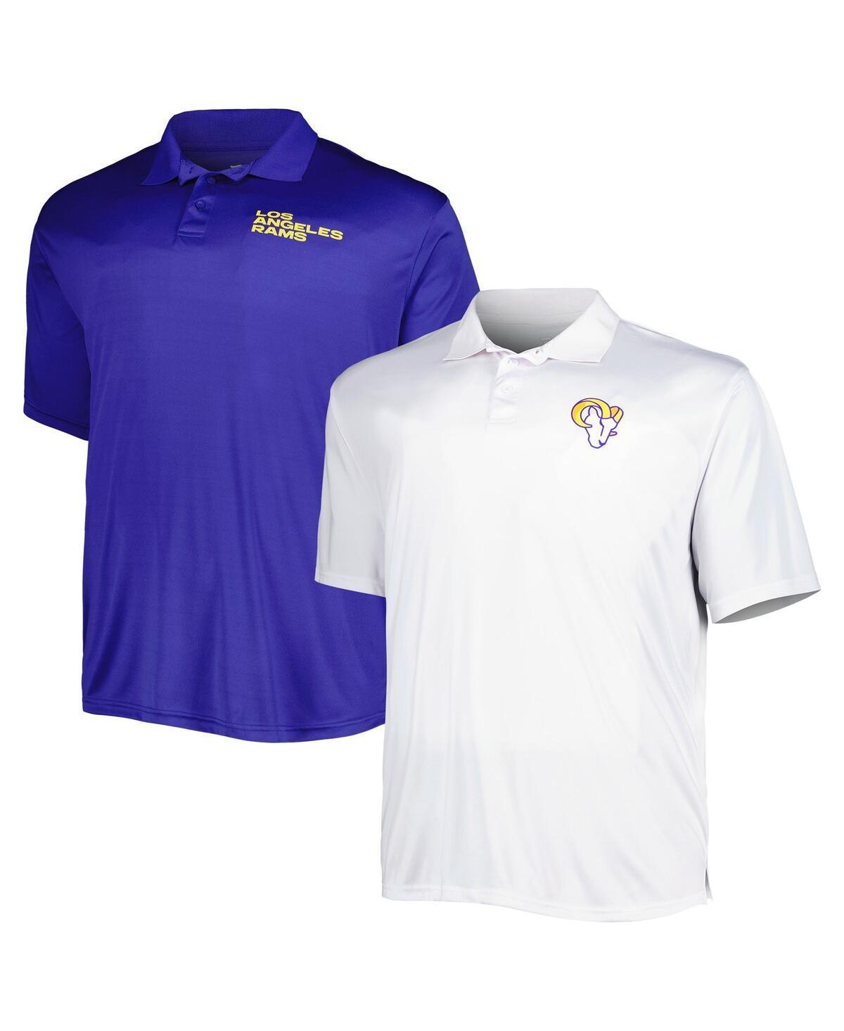 Men's Fanatics Branded Royal/White Los Angeles Rams Solid Two-Pack Polo Set, Size: 3XLT, Blue Product Image