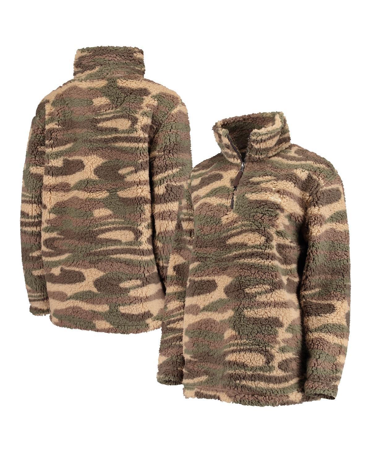 Women's G-III 4Her by Carl Banks Camo Los Angeles Dodgers Sherpa Quarter-Zip Jacket, Size: 2XL, Green Product Image