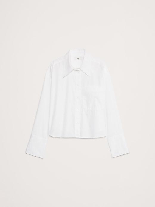 The Boxy Crop Denim Shirt Product Image