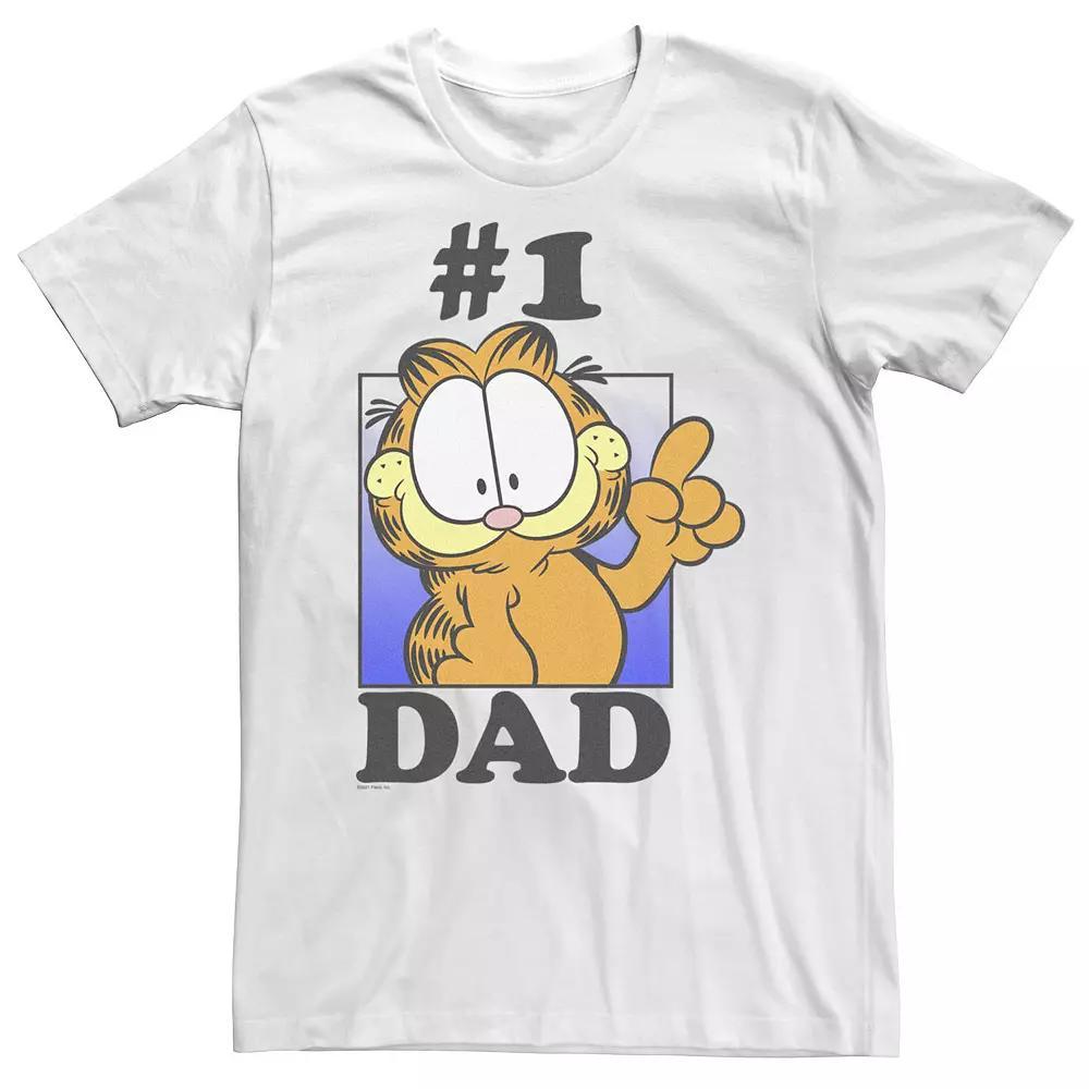 Big & Tall Garfield Father's Day Number One Dad Tee, Men's, Size: 4XL, White Product Image