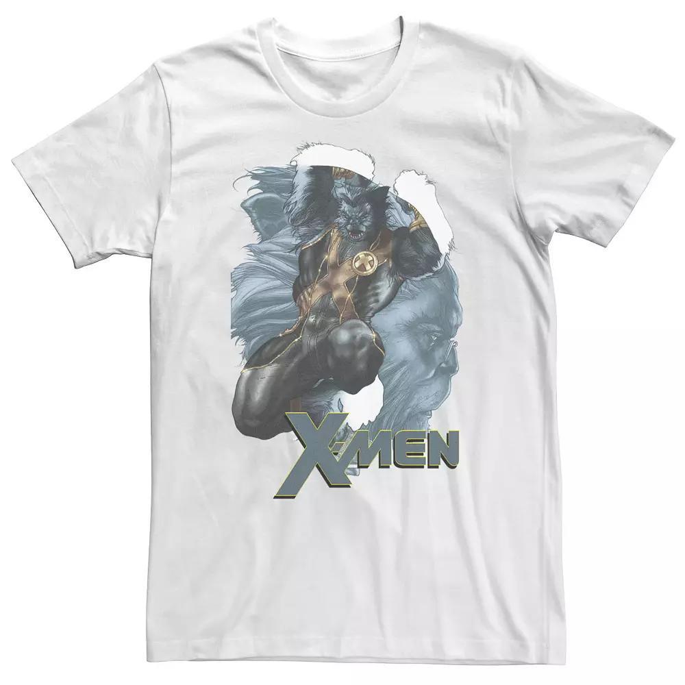 Big & Tall Marvel X-Men The Beast Double Exposed Mutant Tee, Men's, Size: XXL Tall, White Product Image