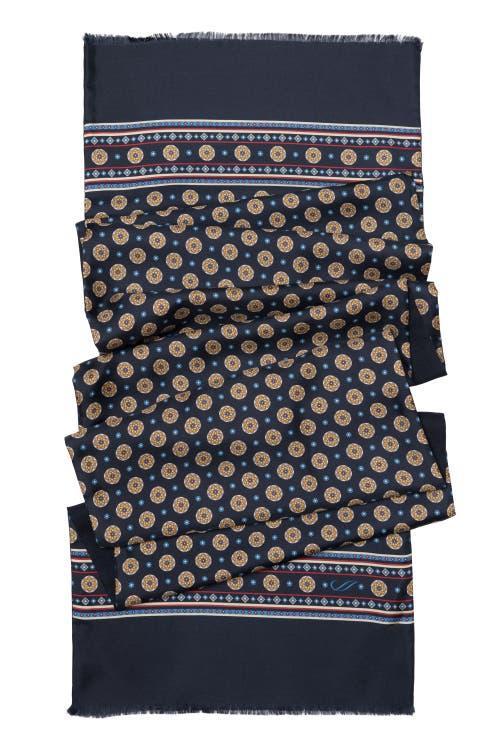 Elizabetta Esmeralda - Silk Scarf/Shawl for Women in Midnight Blue And Gold at Nordstrom Product Image