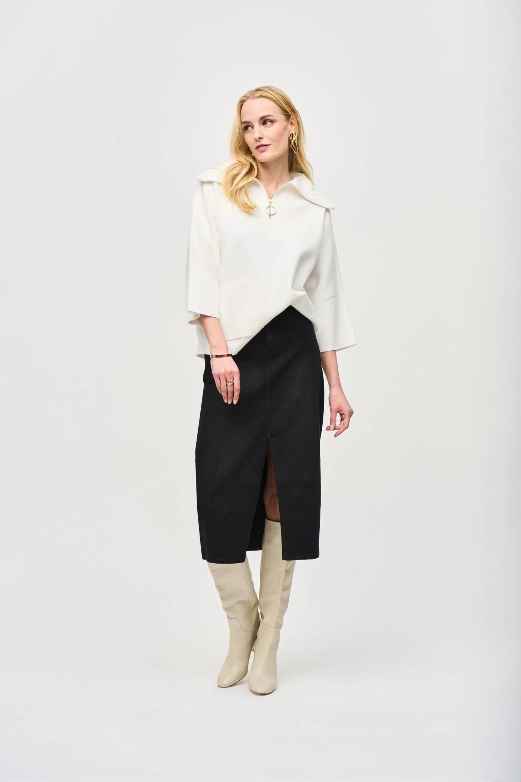 Jacquard Zipped Collar Sweater Product Image
