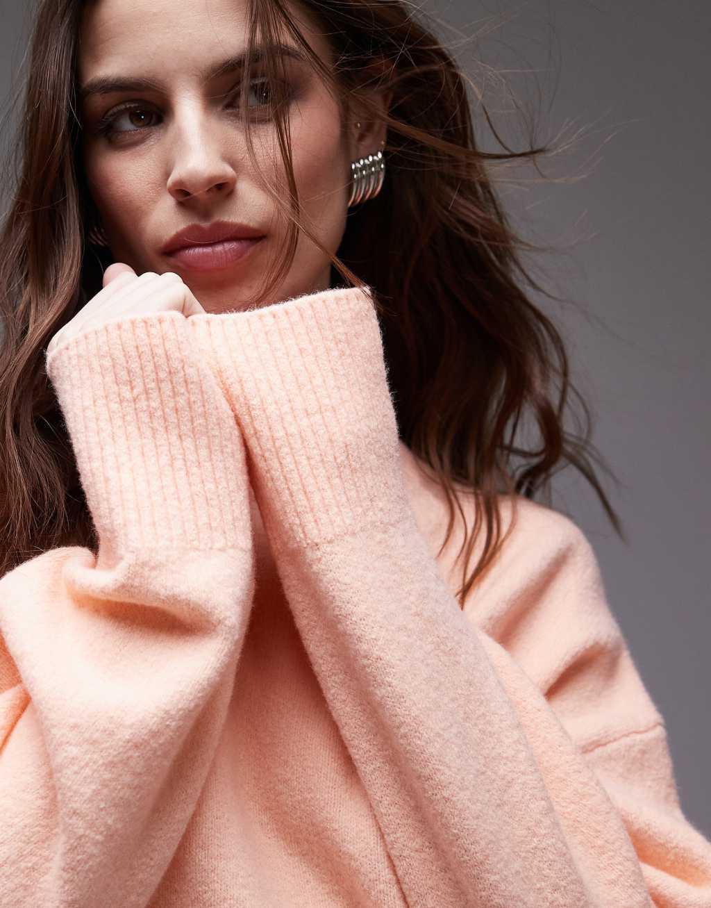& Other Stories crew neck sweater in soft orange Product Image