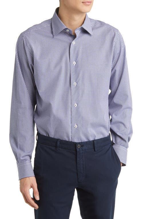 David Donahue Trim Fit Checkered Dress Shirt Product Image