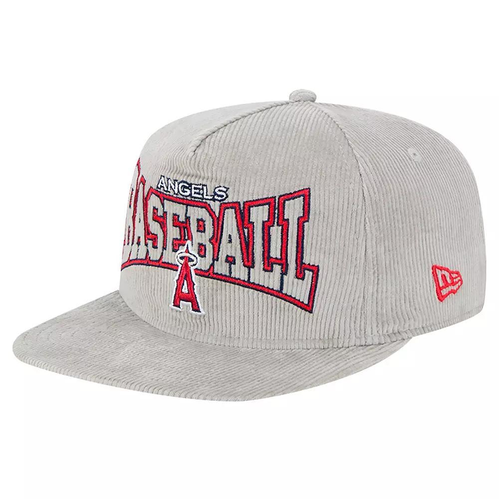 Men's New Era Gray Los Angeles Angels Corduroy Golfer Snapback Hat, Grey Product Image