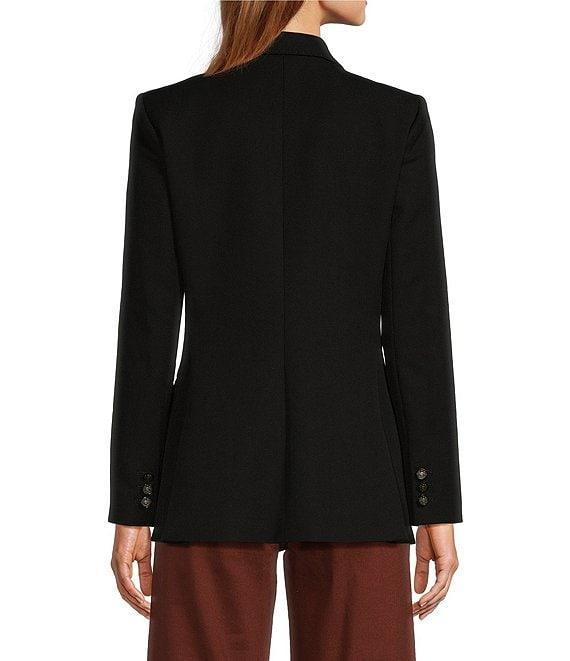 Antonio Melani Coordinating Riviera Ponte Twill Notch Lapel Long Sleeve Button Front Long Line Blazer Product Image