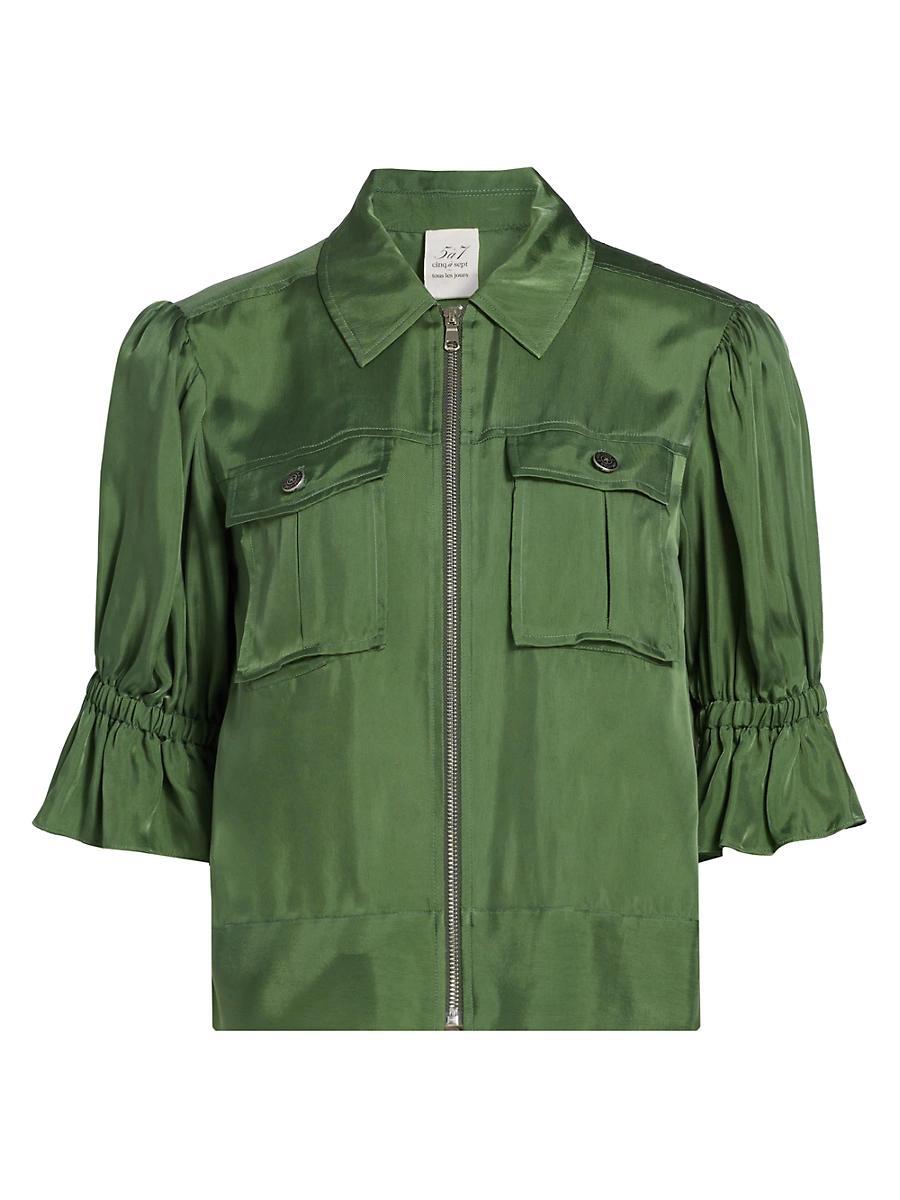 Womens Holly Puff-Sleeve Utility Jacket Product Image