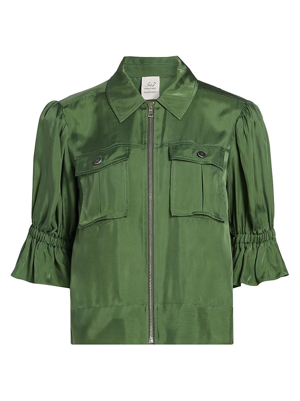 Womens Holly Puff-Sleeve Utility Jacket Product Image
