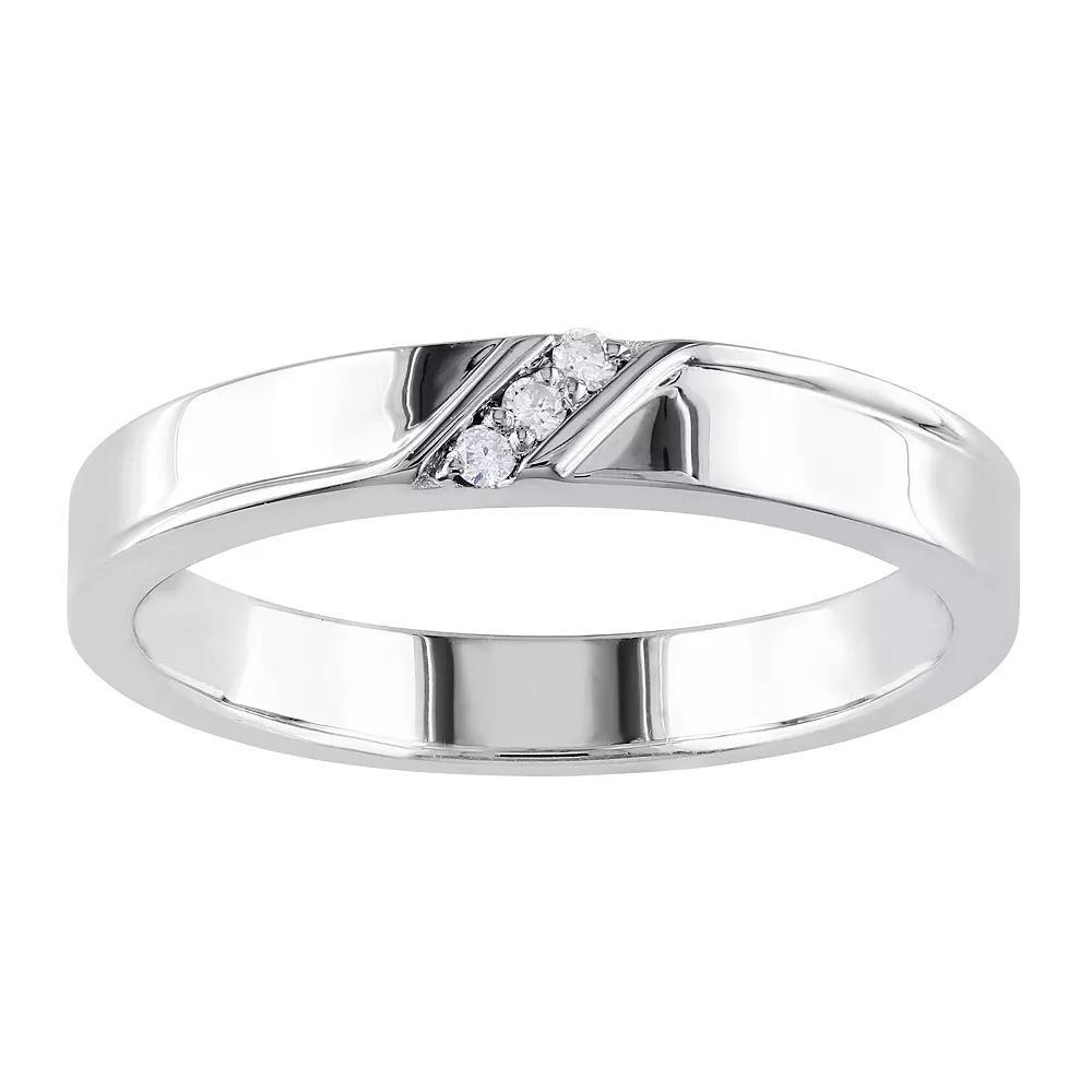Stella Grace Men's Sterling Silver Diamond Accent 3-Stone Ring, Size: 13 Product Image