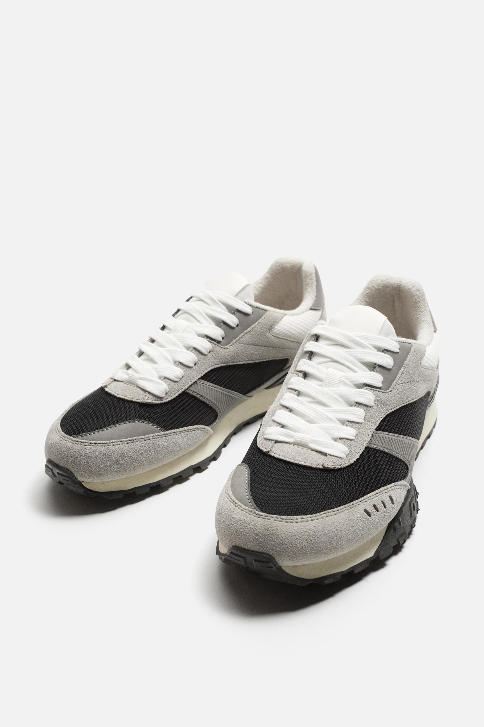 RETRO STYLE LEATHER SNEAKERS Product Image