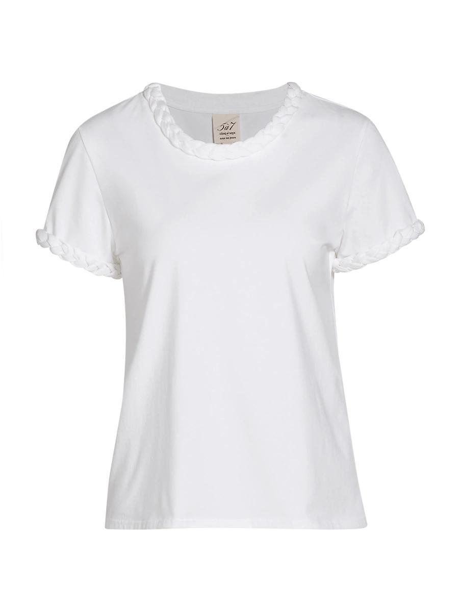 Cinq a Sept Braided Cotton Tee Product Image