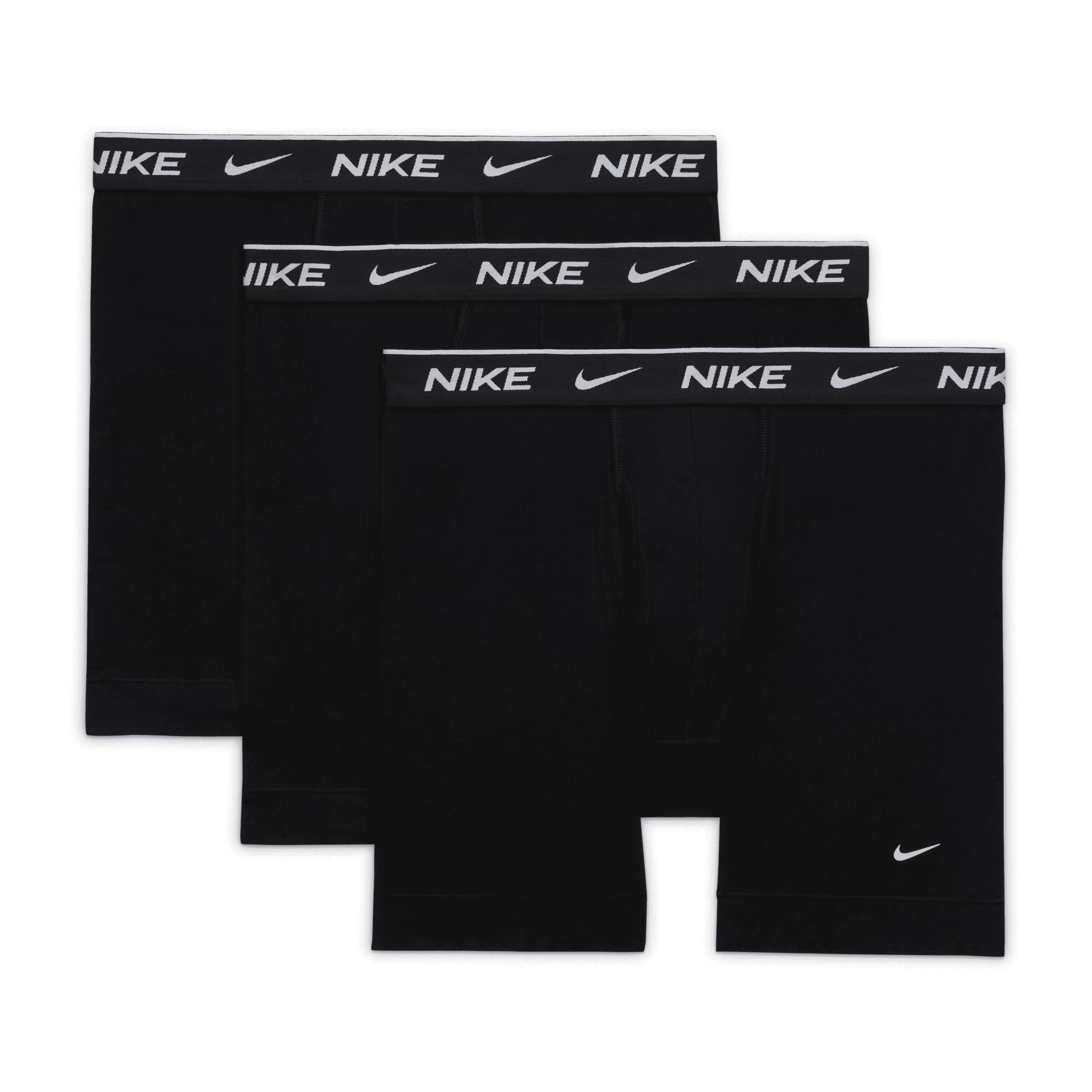 Men's Nike Dri-FIT Essential 3-pack Stretch Boxer Briefs, Size: Large, Black Orange Blue Product Image