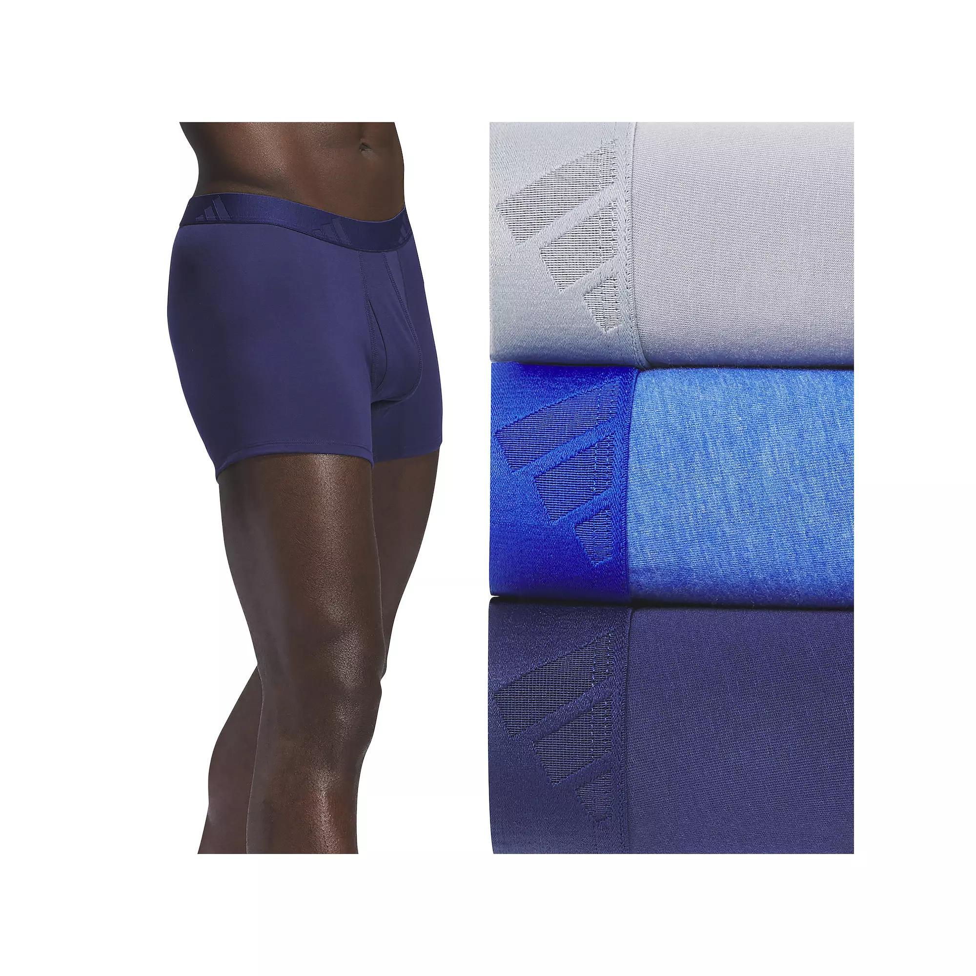 Men's adidas Luxe Comfort 3-Pack Trunks, Size: Large, Dark Blue Grey Grey Product Image